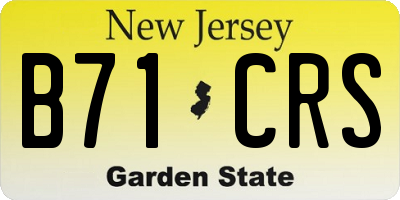 NJ license plate B71CRS