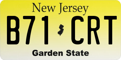 NJ license plate B71CRT