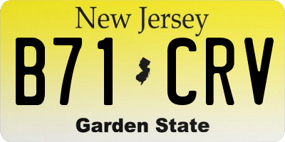 NJ license plate B71CRV