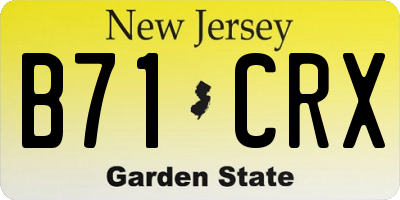 NJ license plate B71CRX