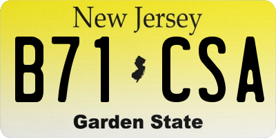 NJ license plate B71CSA