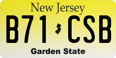 NJ license plate B71CSB