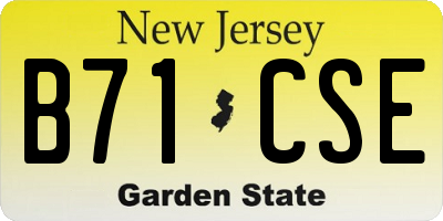 NJ license plate B71CSE