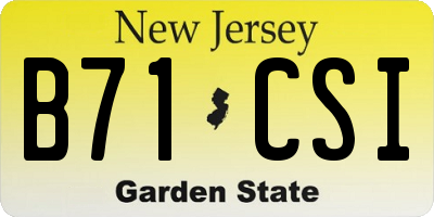 NJ license plate B71CSI