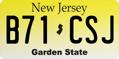 NJ license plate B71CSJ