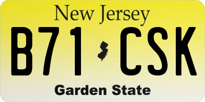 NJ license plate B71CSK