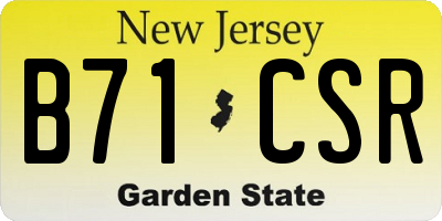 NJ license plate B71CSR