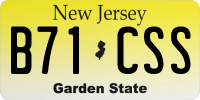 NJ license plate B71CSS