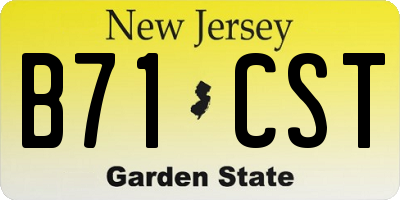 NJ license plate B71CST