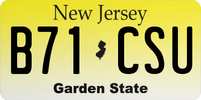 NJ license plate B71CSU