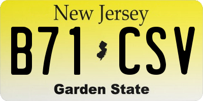 NJ license plate B71CSV