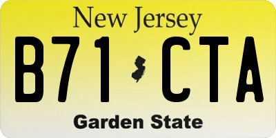 NJ license plate B71CTA