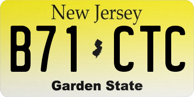 NJ license plate B71CTC