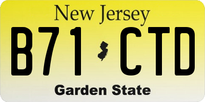 NJ license plate B71CTD