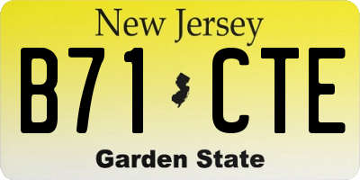 NJ license plate B71CTE