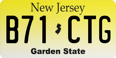 NJ license plate B71CTG