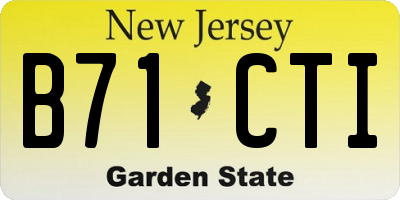 NJ license plate B71CTI