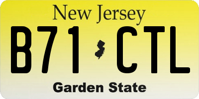 NJ license plate B71CTL