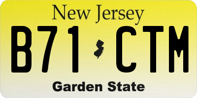 NJ license plate B71CTM