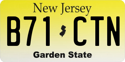 NJ license plate B71CTN