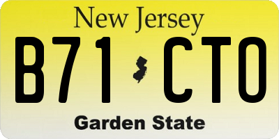 NJ license plate B71CTO