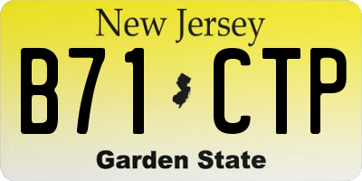 NJ license plate B71CTP