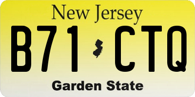NJ license plate B71CTQ