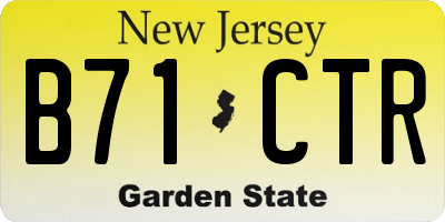 NJ license plate B71CTR