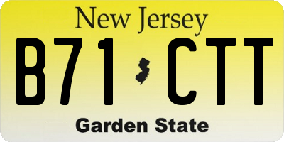NJ license plate B71CTT
