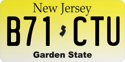 NJ license plate B71CTU