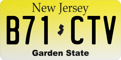 NJ license plate B71CTV