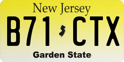NJ license plate B71CTX