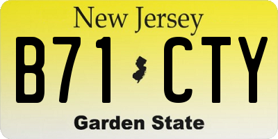NJ license plate B71CTY