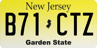 NJ license plate B71CTZ