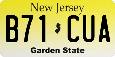 NJ license plate B71CUA
