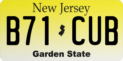 NJ license plate B71CUB