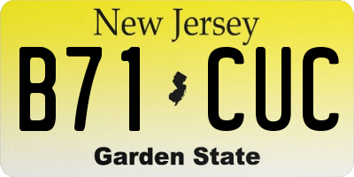 NJ license plate B71CUC