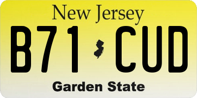 NJ license plate B71CUD