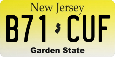 NJ license plate B71CUF