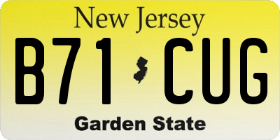 NJ license plate B71CUG