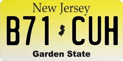 NJ license plate B71CUH