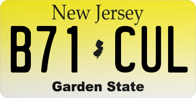 NJ license plate B71CUL