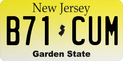 NJ license plate B71CUM