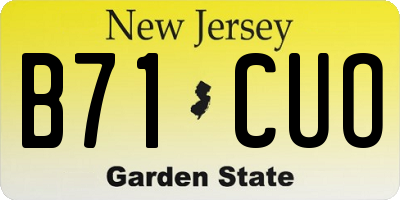 NJ license plate B71CUO