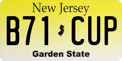 NJ license plate B71CUP