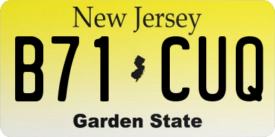 NJ license plate B71CUQ