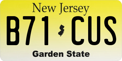NJ license plate B71CUS