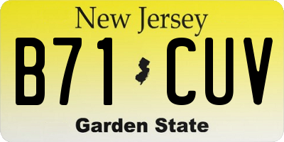 NJ license plate B71CUV