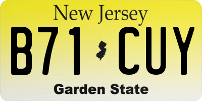 NJ license plate B71CUY