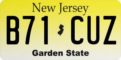 NJ license plate B71CUZ